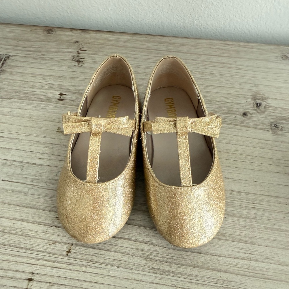 Gymboree Gold Dress Shoes Sparkly Mary Jane Style